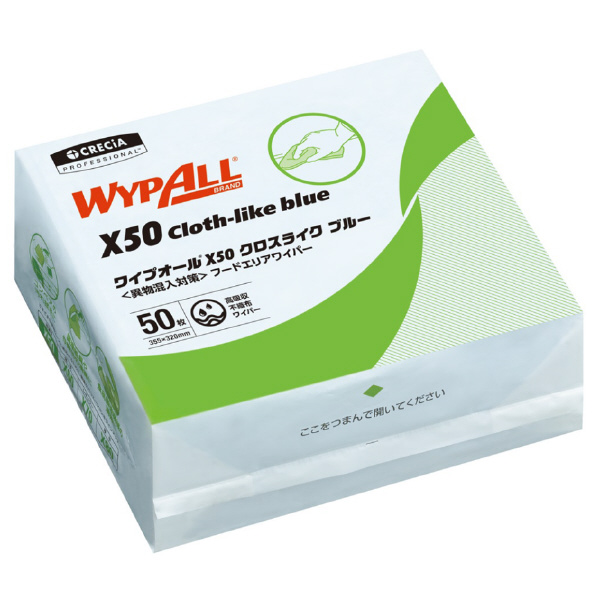 日本製紙クレシア（株） 不織布ワイパー ワイプオール X50 不織布ワイパー　ワイプオール／大箱単位 60660 X50 4ﾂｵﾘ