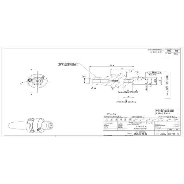 ヤマゼン YZ-GERMANY ハイドロホルダ BT ＹＺ－ＧＥＲＭＡＮＹ　ハイドロホルダ BT-DC30D6L55