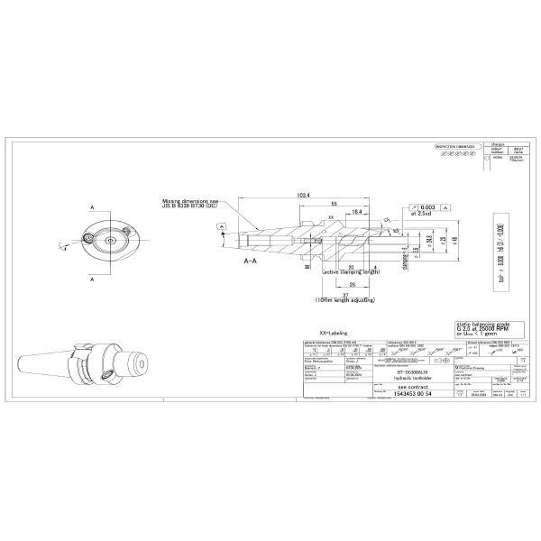 ヤマゼン YZ-GERMANY ハイドロホルダ BT ＹＺ－ＧＥＲＭＡＮＹ　ハイドロホルダ BT-DC30D8L55