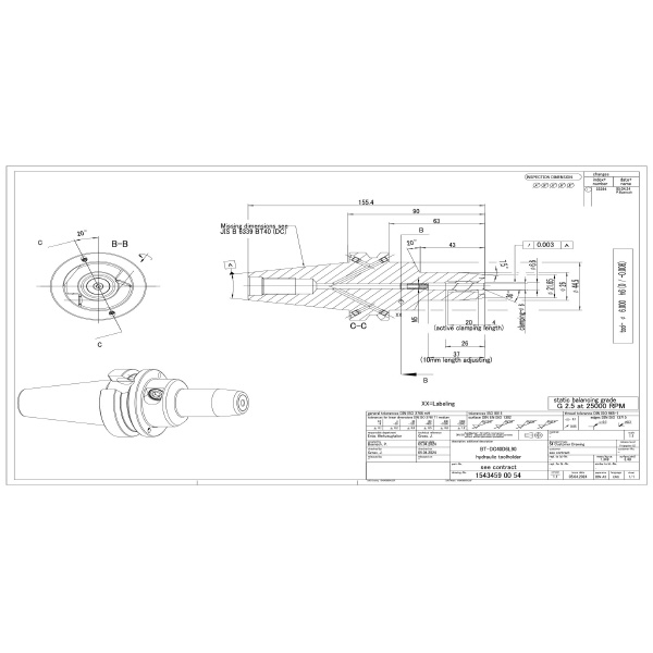 ヤマゼン YZ-GERMANY ハイドロホルダ BT ＹＺ－ＧＥＲＭＡＮＹ　ハイドロホルダ BT-DC40D6L90