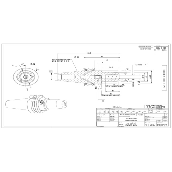 ヤマゼン YZ-GERMANY ハイドロホルダ BT ＹＺ－ＧＥＲＭＡＮＹ　ハイドロホルダ BT-DC40D12L90