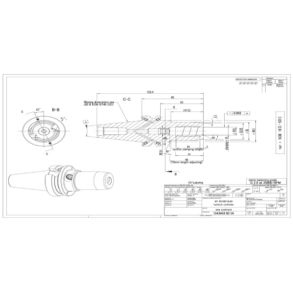 ヤマゼン YZ-GERMANY ハイドロホルダ BT ＹＺ－ＧＥＲＭＡＮＹ　ハイドロホルダ BT-DC40D16L90