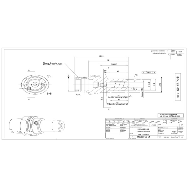 ヤマゼン YZ-GERMANY ハイドロホルダ HSK ＹＺ－ＧＥＲＭＡＮＹ　ハイドロホルダ HSK-A63D16L90