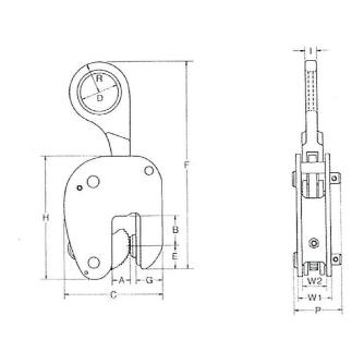 イーグルクランプ（株） 縦つり用クランプ 内蔵型自動ロック式 WOL 縦つりクランプ WOL-350(2-16)ﾛｰﾚｯﾄｼﾖｳ