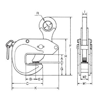 イーグルクランプ（株） 横つり用クランプ ロック装置付き VAR型 形鋼クランプ VAR-3(5-40)ﾛｰﾚｯﾄｼﾖｳ