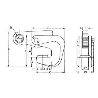 イーグルクランプ（株） 横つり用クランプ VA型 形鋼クランプ VA-500(3-30)ﾛｰﾚｯﾄｼﾖｳ