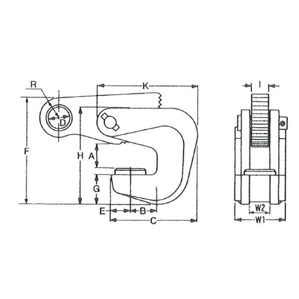 イーグルクランプ（株） 横つり用クランプ VA型 形鋼クランプ VA-500(3-30)ﾛｰﾚｯﾄｼﾖｳ