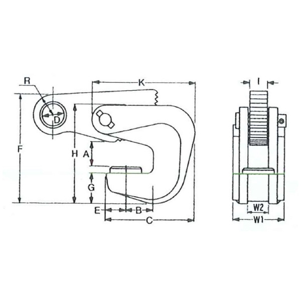 イーグルクランプ（株） 横つり用クランプ ロックスプリング付き VAS型 形鋼クランプ VAS-1(5-30)ﾛｰﾚｯﾄｼﾖｳ