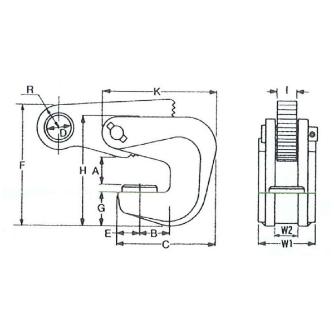 イーグルクランプ（株） 横つり用クランプ ロックスプリング付き VAS型 形鋼クランプ VAS-3(5-36)ﾛｰﾚｯﾄｼﾖｳ