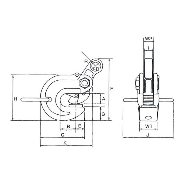 イーグルクランプ（株） 横つり用クランプ 開放ロック装置付ロックスプリング VANL型 形鋼クランプ VANL-2 ﾔｽﾘﾒｼﾖｳ