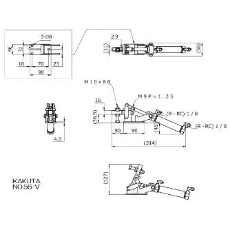 大阪角田興業（株） エアークランプ 下方押え型 エアークランプ　下方押え型 NO.56-V