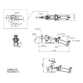 大阪角田興業（株） エアークランプ 下方押え型 エアークランプ　下方押え型 NO.500-V
