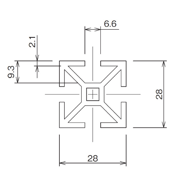 ＴＭＥＨジャパン（株） 28スクエアアルミパイプ AST2828D ２８スクエアアルミパイプ AST2828D-A-4