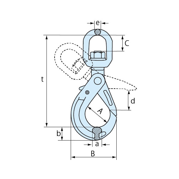 イーグルクランプ（株） スィーベルラッチロックフック LBH スィーベルラッチロックフック LHB-16