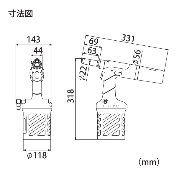 （株）ロブテックス エアーリベッター R2A2 エアーリベッター R2A2