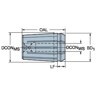 サンドビック（株） ERタップシャンク用コレット 【E】 A393.14 ＥＲタップシャンク用コレット　【Ｅ】 A393.14-25-1/4