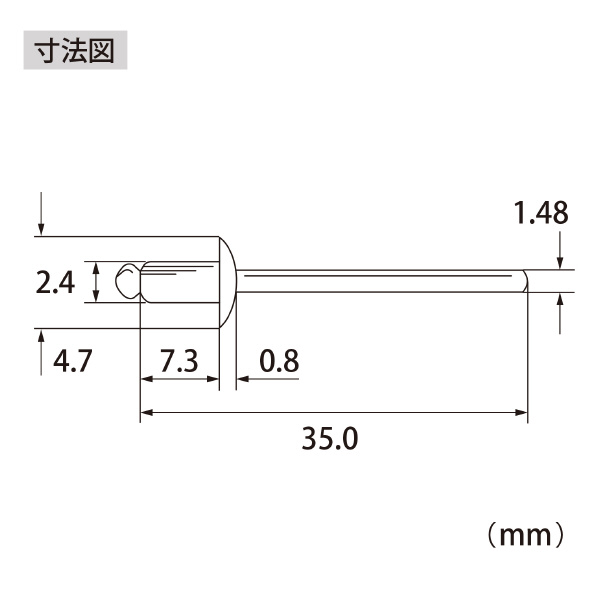 （株）ロブテックス ブラインドリベット(1000本入) NS ブラインドリベット（１０００本入） NS33A