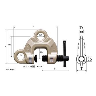 （株）スーパーツール スクリューカムクランプ(ダブル・アイ型) SDC5NRF スクリューカムクランプ（ダブル・アイ型） SDC5NRF