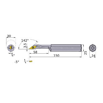 三菱マテリアル（株） 小物部品加工用ボーリングバー S30 小物部品加工用ボーリングバー S30-25SVJBR11-150-C