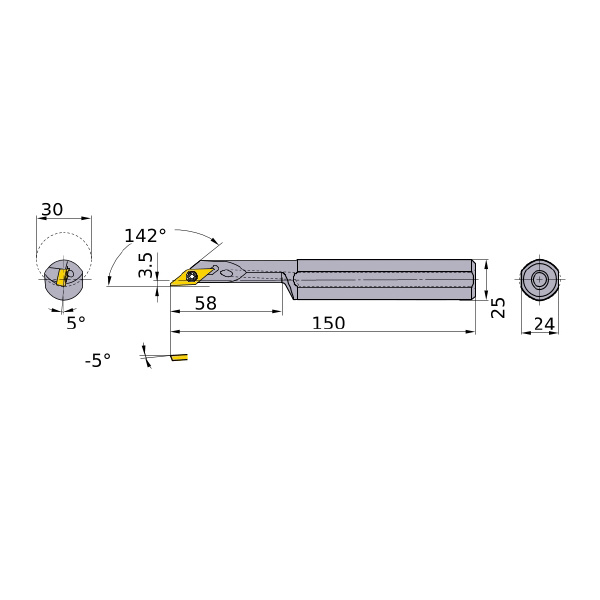 三菱マテリアル（株） 小物部品加工用ボーリングバー S30 小物部品加工用ボーリングバー S30-25SVJBR11-150-C