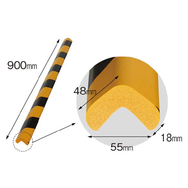 （株）カーボーイ 安心クッションL字型90cm 大 トラ柄 安心クッションＬ字型９０ｃｍ　大　トラ柄 AC-99 ﾌﾞﾗｯｸ/ｲｴﾛｰ