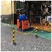（株）カーボーイ 2.5mチェーン入りポールセット トラ柄 CN ２．５ｍチェーン入りポールセット　トラ柄 CN-05 ﾌﾞﾗｯｸ/ｲｴﾛｰ