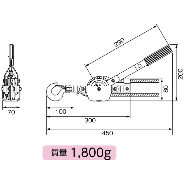 ミノル工業（株） ローププーラー ローププーラー　２００ｋｇｆ MC501000