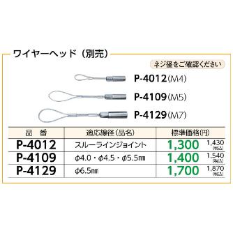 ミノル工業（株） ワイヤーヘッド P ワイヤーヘッド P-4129