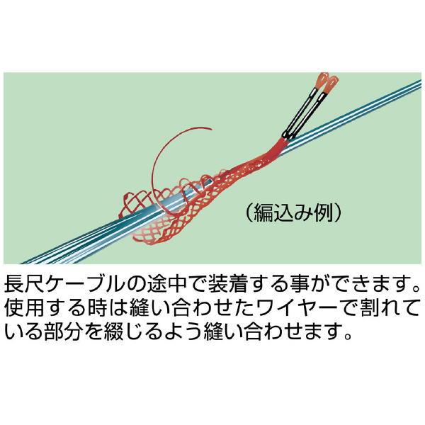 ミノル工業（株） 絶縁ケーブルグリップ中間 (編込) 絶縁ケーブルグリップ中間（編込） MC80070MINS