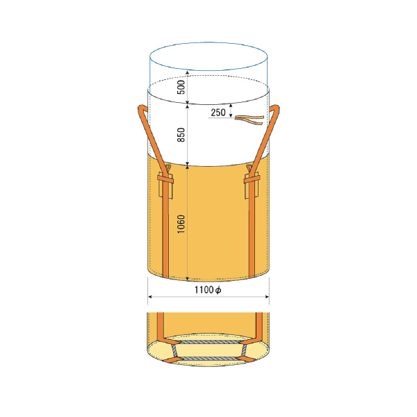 吉野（株） コンテナバッグ丸型 コンテナバッグ丸型　内袋付 YS-CB-1000A-PE3