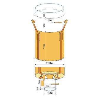 吉野（株） コンテナバッグ丸型 コンテナバッグ丸型　内袋付　排出口付 YS-CB-1000C-PE
