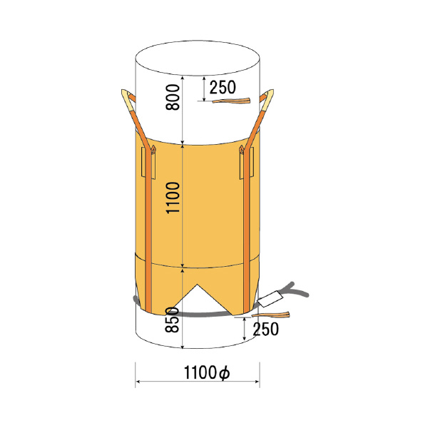 吉野（株） コンテナバッグ丸型 コンテナバッグ丸型　１ｔ　上下全開タイプ YS-CB-1100F