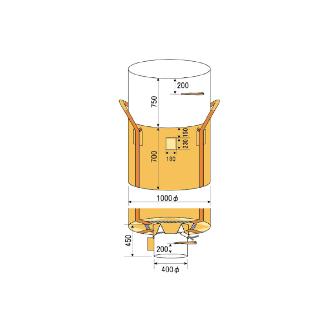 吉野（株） コンテナバッグ丸型 コンテナバッグ丸型　５００ｋｇ　排出口付 YS-CB-500CP