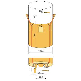 吉野（株） コンテナバッグ丸型 コンテナバッグ丸型　ラミ付　排出口付 YS-CB-L1000C