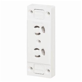 パナソニック（株）　電材 接地15A露出抜け止めダブルコンセント 接地１５Ａ露出抜け止めダブルコンセント WK1562SW
