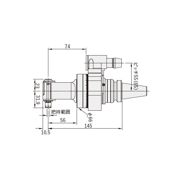 （株）ムラキ SYIC アングルヘッド BT ＳＹＩＣ　アングルヘッド BT30xSHG8P-145HS/55