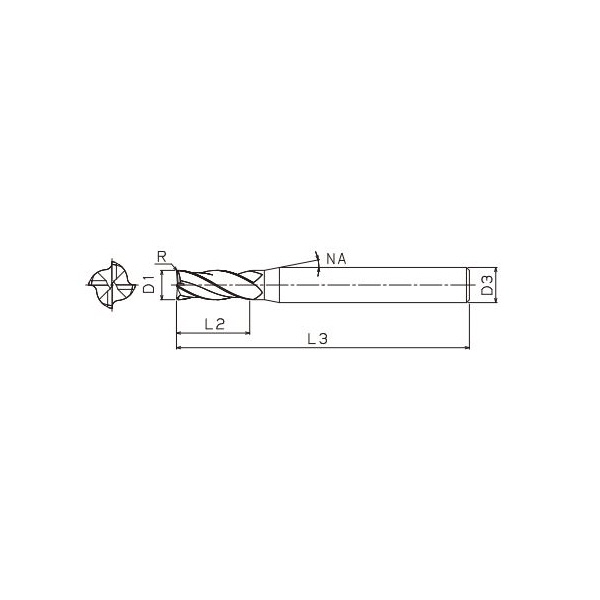 ＴＯＷＡ（株） ionDepoA 超硬ラジアスエンドミル IAR-4 ｉｏｎＤｅｐｏＡ　超硬ラジアスエンドミル IAR-4-1.5xR0.1x3.0