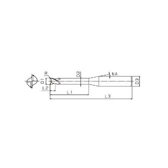 ＴＯＷＡ（株） ionDepoA 超硬ラジアスエンドミル IALR-2 ｉｏｎＤｅｐｏＡ　超硬ラジアスエンドミル IALR-2-5.0xR1.0xL40.0