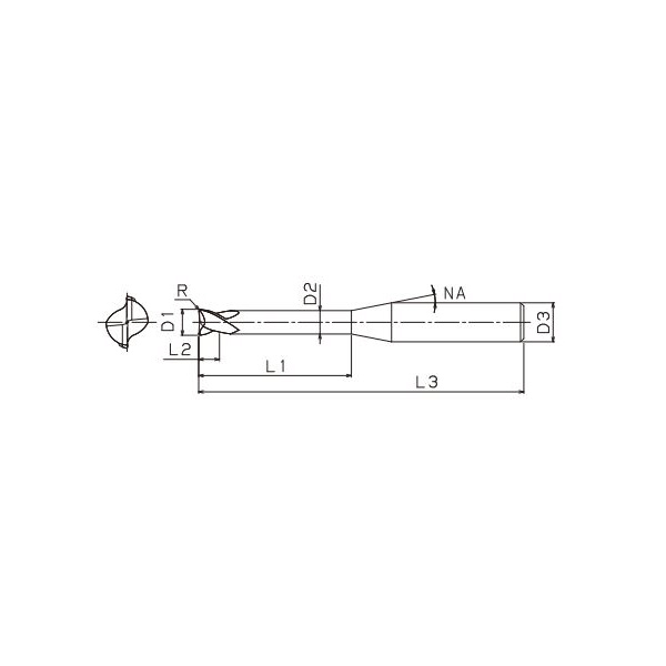 ＴＯＷＡ（株） ionDepoA 超硬ラジアスエンドミル IALR-2 ｉｏｎＤｅｐｏＡ　超硬ラジアスエンドミル IALR-2-5.0xR1.0xL40.0