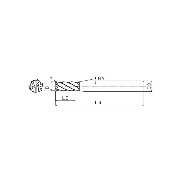 ＴＯＷＡ（株） ionDepoU 超硬ラジアスエンドミル IUR-6 ｉｏｎＤｅｐｏＵ　超硬ラジアスエンドミル IUR-6-12.0xR2.0x24.0