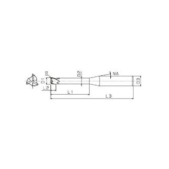 ＴＯＷＡ（株） ionDepoU 超硬ラジアスエンドミル IULR-3 ｉｏｎＤｅｐｏＵ　超硬ラジアスエンドミル IULR-3-0.8xR0.1xL8.0