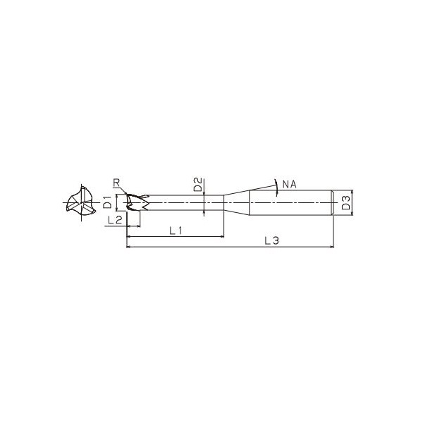 ＴＯＷＡ（株） ionDepoU 超硬ラジアスエンドミル IULR-3 ｉｏｎＤｅｐｏＵ　超硬ラジアスエンドミル IULR-3-0.8xR0.1xL8.0
