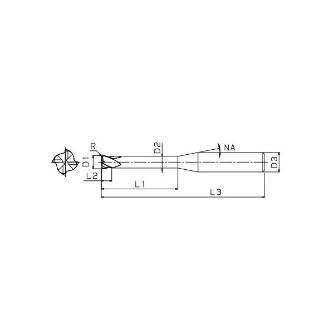 ＴＯＷＡ（株） ionDepoU 超硬ラジアスエンドミル IULR-4 ｉｏｎＤｅｐｏＵ　超硬ラジアスエンドミル IULR-4-1.0xR0.02xL2.0