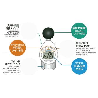 （株）昭和商会 黒球付熱中症計 黒球付熱中症計　６９１３ N16-10