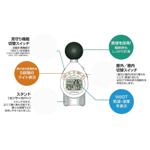 （株）昭和商会 黒球付熱中症計 黒球付熱中症計　６９１３ N16-10
