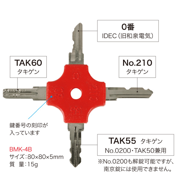 ジェフコム（株） 盤用マルチキー BMK 盤用マルチキー BMK-4B