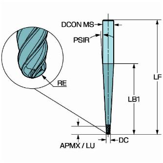 サンドビック（株） コロミルプルーラソリッドエンドミル 2T346 コロミルプルーラソリッドエンドミル【Ｆ】 2T346-0476-TE0953 T2CH