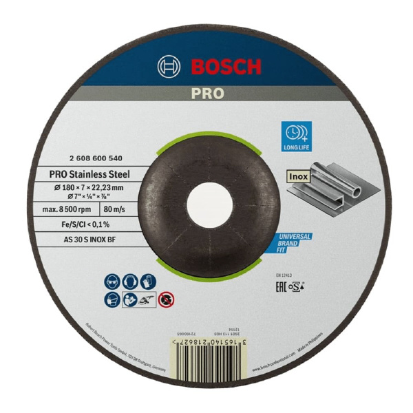 ボッシュ（株） PRO研削砥石 ＰＲＯ１８０ｍｍ研削砥石ステンレス用 2608600540
