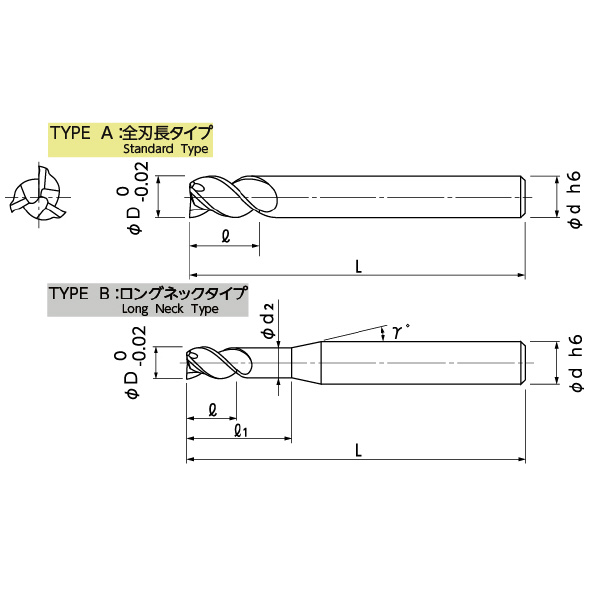 日進工具（株） アルミ用高能率エンドミル ３枚刃1.5倍刃長 ALZ345 アルミ用高能率ＥＭ３枚刃１．５倍刃長 ALZ345 4X20