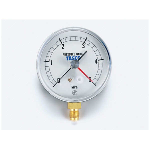 （株）イチネンＴＡＳＣＯ 75φ圧力計(5.0Mpa設置針式) TA148AF-250 ７５φ圧力計（５．０Ｍｐａ設置針式） TA148AF-250